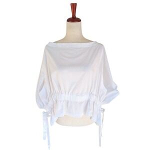 NWT Comme des Garcons White Cotton Batwing Blouse GA-B015 Made in Japan Womens S